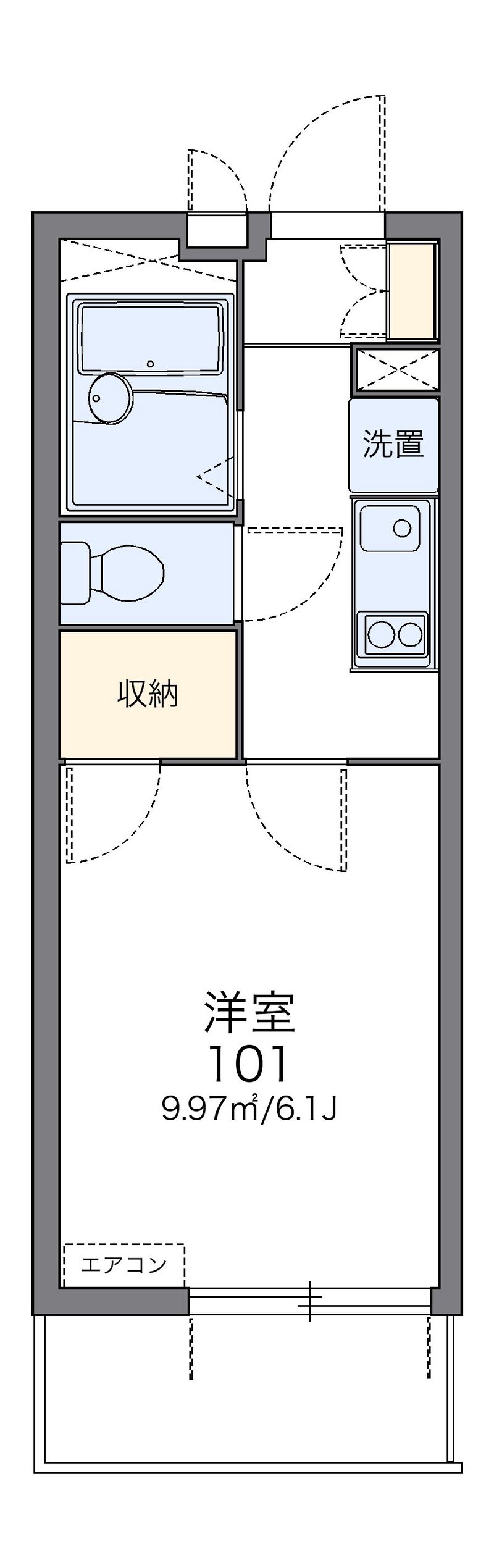 レオパレスグランディール 間取図