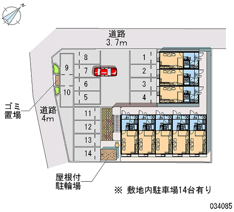 レオパレス絹 月極駐車場