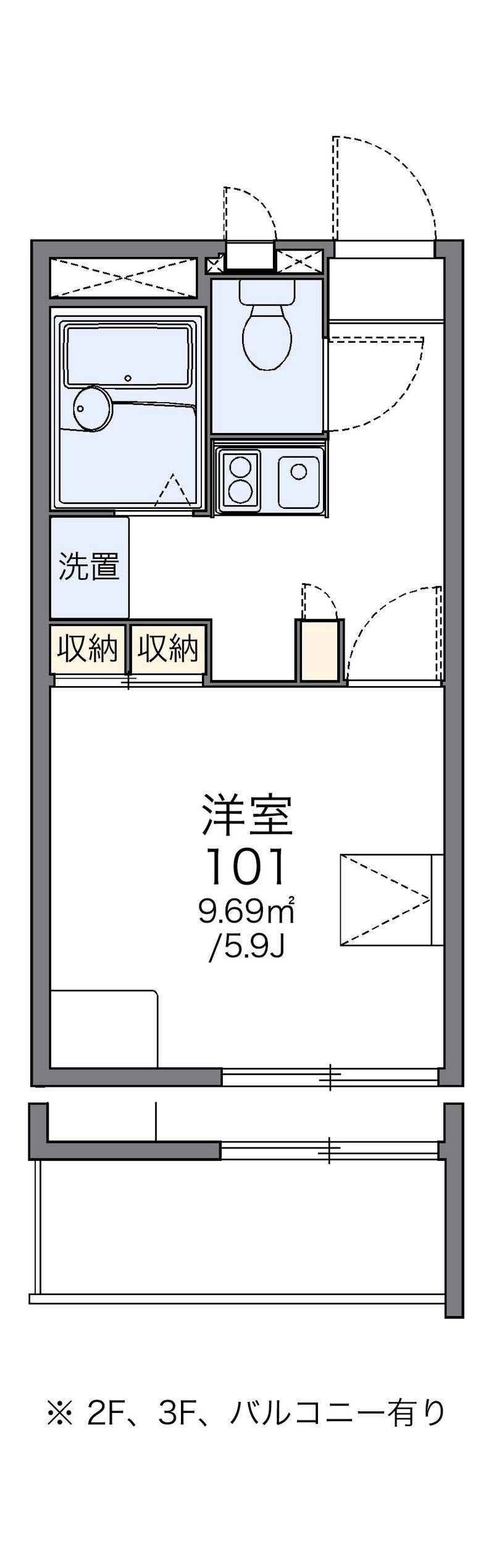 レオパレスエル２００１ 間取図