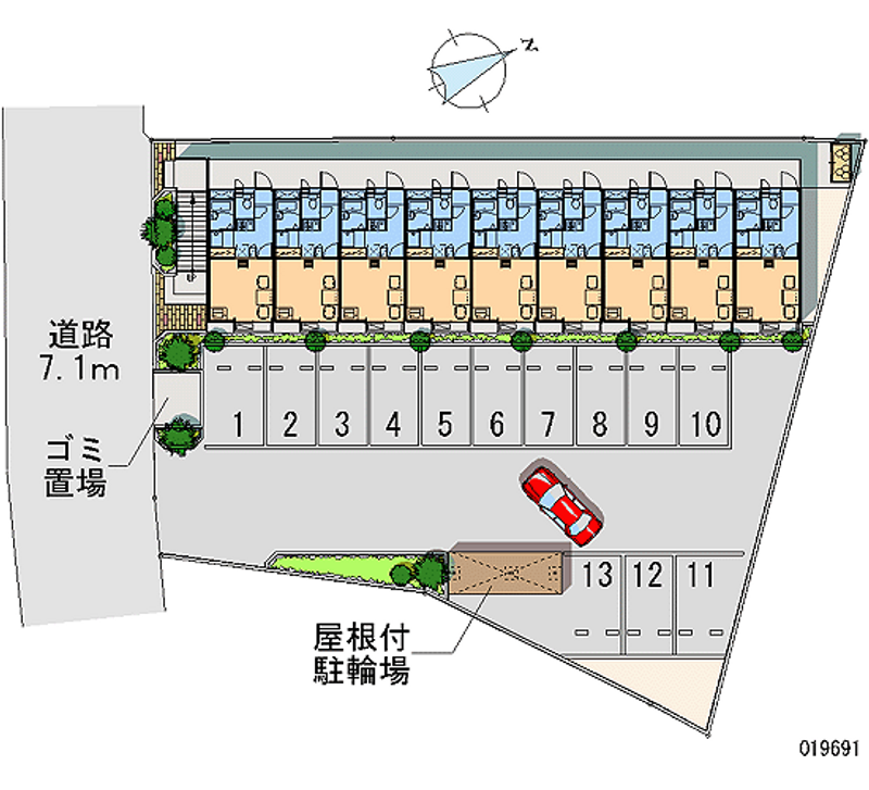 レオパレスサイレント 月極駐車場