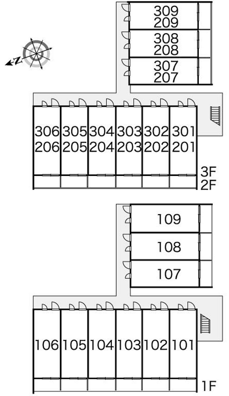 レオパレスコーポ西新道バザール 間取り配置図