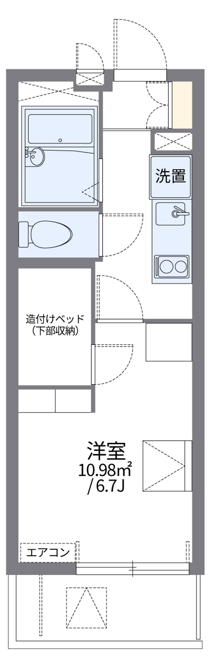 レオパレスグランキャスル新町 間取図