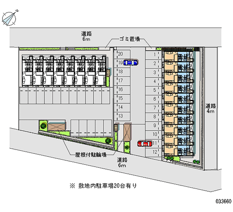 レオパレス三輪壱番館 月極駐車場