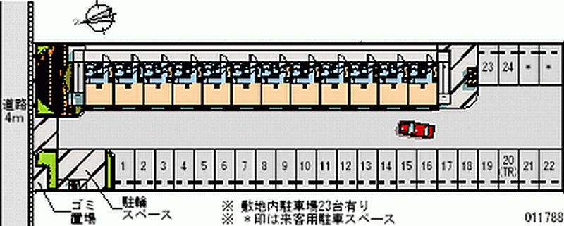 レオパレスシェソワ 月極駐車場