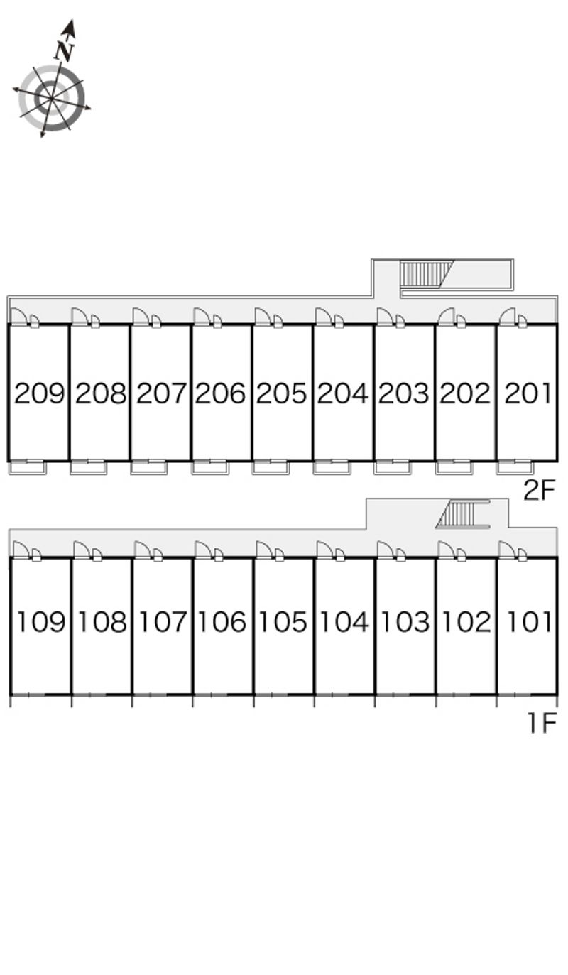 レオパレスサニーコート上東Ｂ 間取配置図