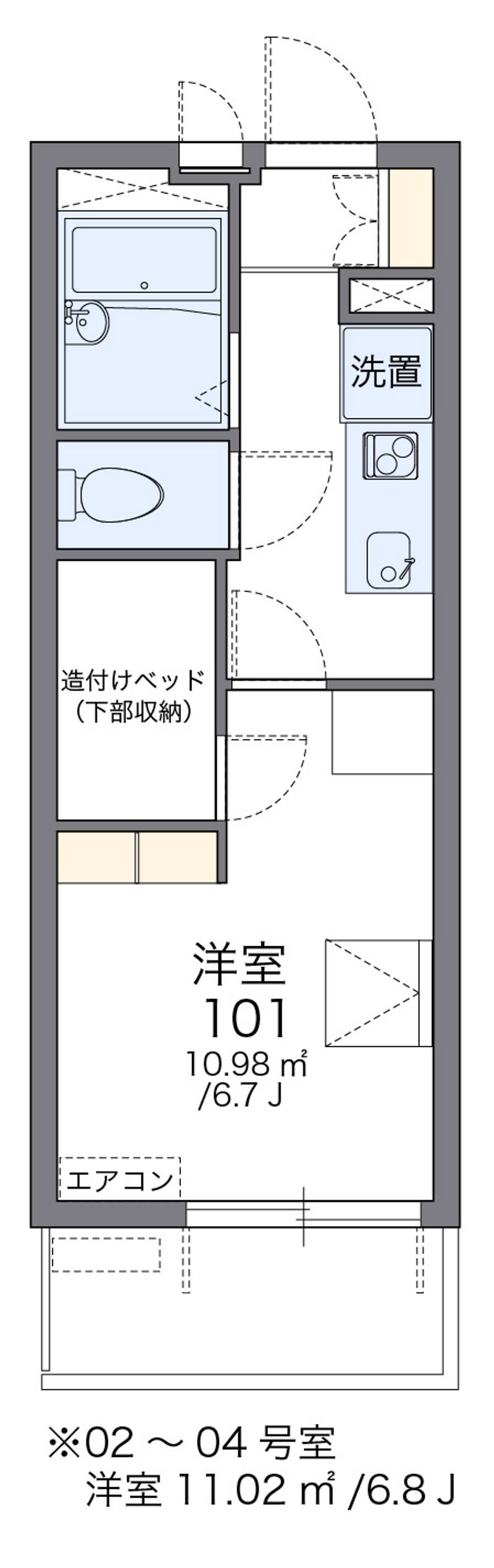 レオパレスあまがさき駅近 間取図