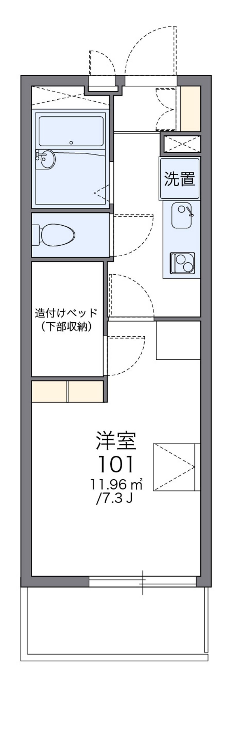 レオパレスプレミール陣原 間取図