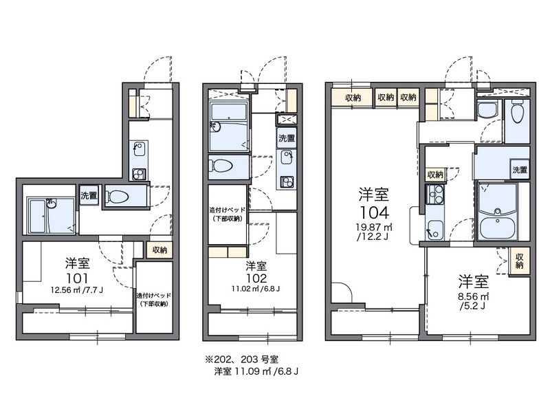 レオパレス喜連北 間取図