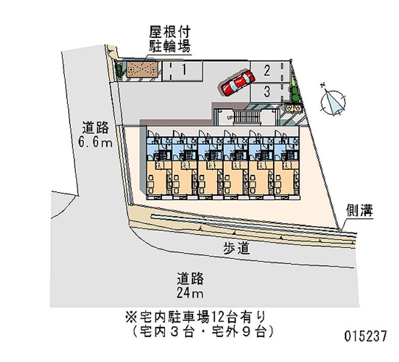 レオパレスきたかみⅡ 月極駐車場