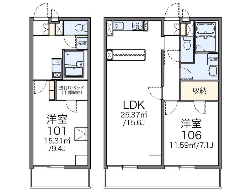 レオパレス紫峰ヶ丘Ⅰ 間取図