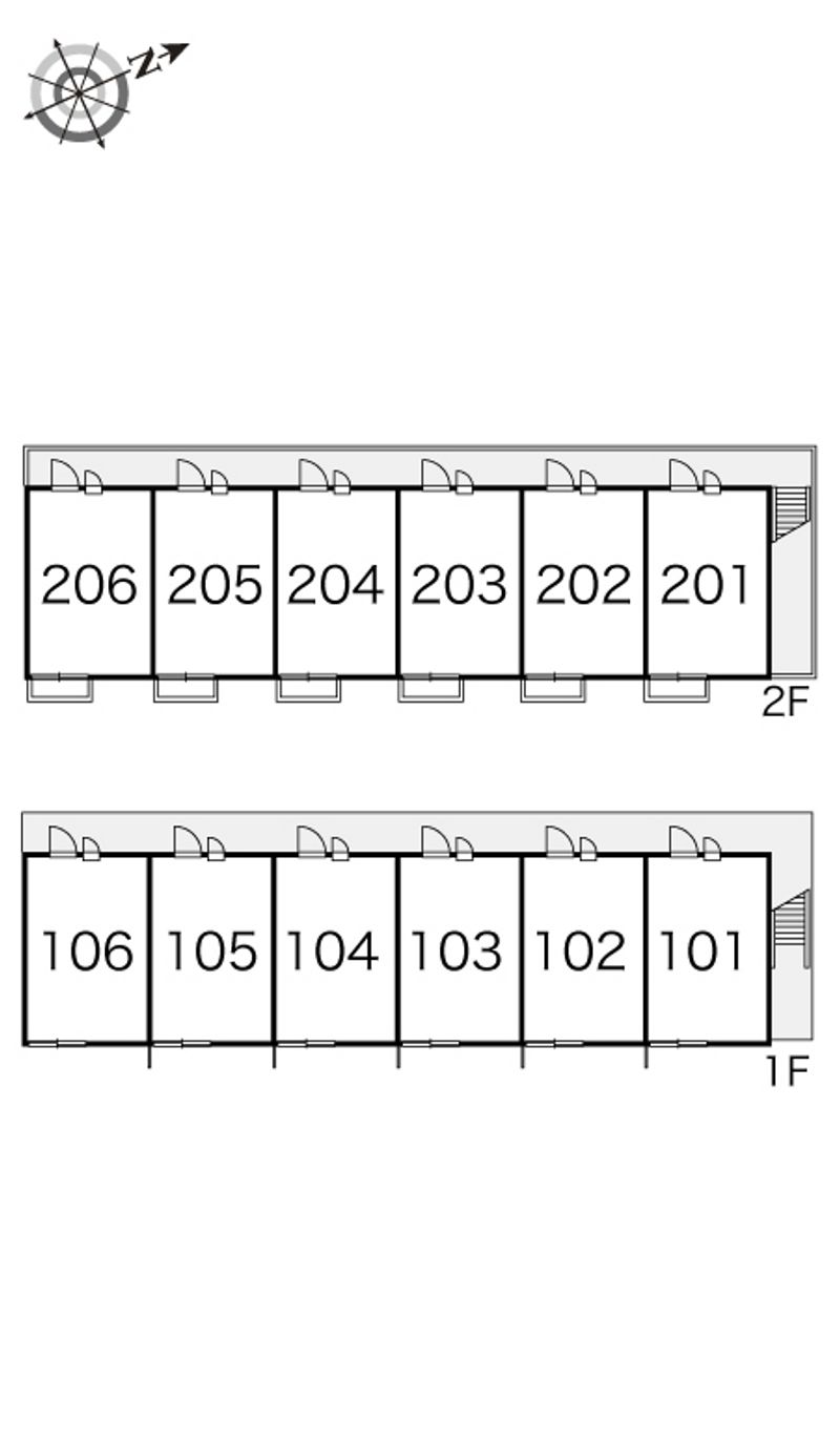 レオパレスプチシャトー２号館 間取り配置図