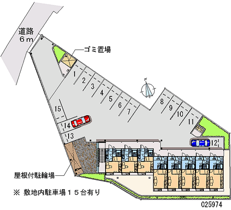 レオパレスボムールⅡ 月極駐車場