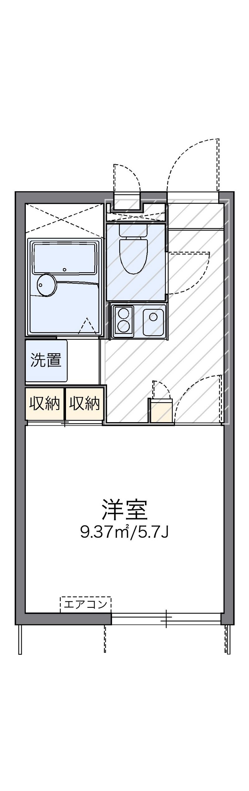 レオパレスパイナス松福 間取図