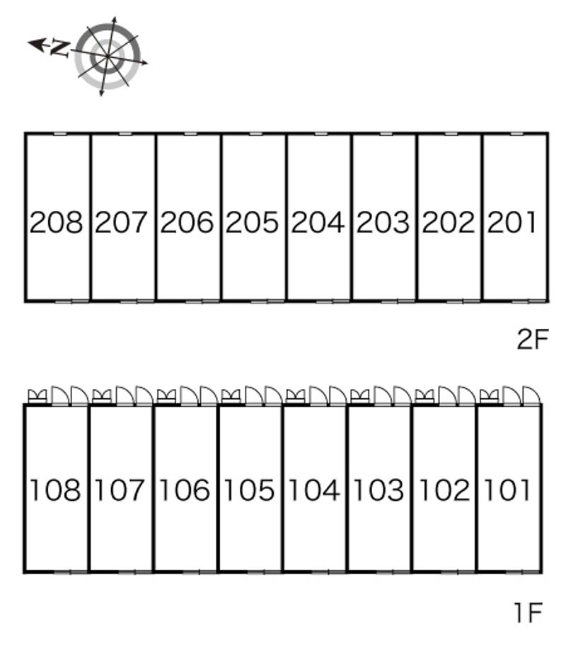 レオパレスエコーハイツ大畑 間取配置図