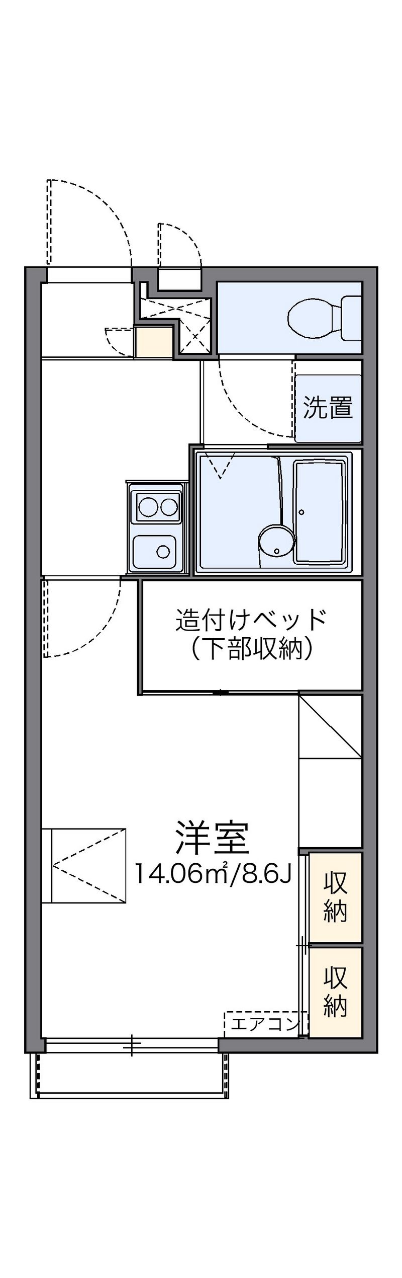 レオパレス魚住南 間取図