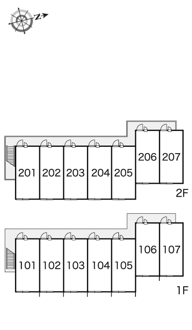 レオパレスフォンティーヌ　南 間取り配置図