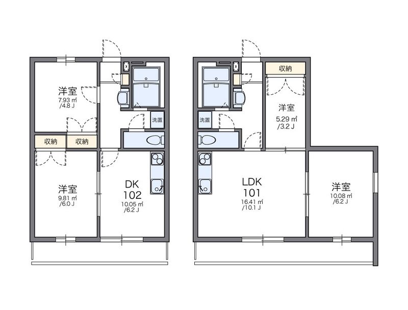 レオパレスプレジール城北Ｂ 間取図