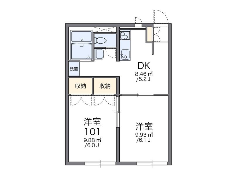 レオパレスリブェール 間取図