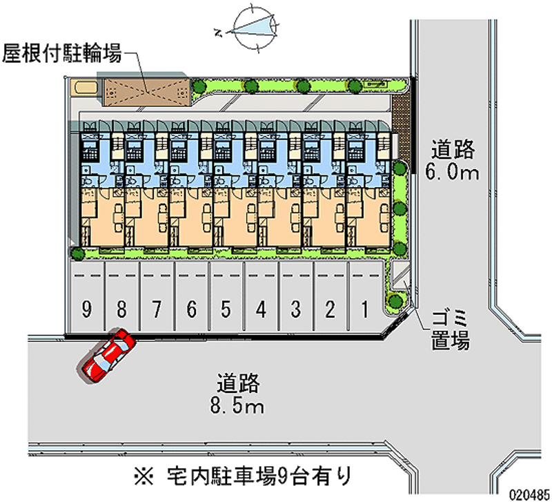 レオパレス南手城 月極駐車場