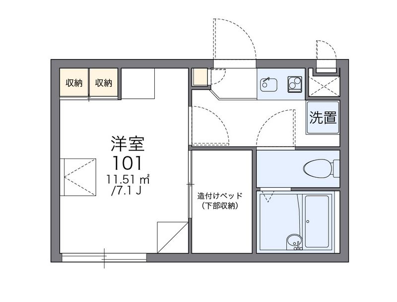 レオパレス逆瀬川 間取図