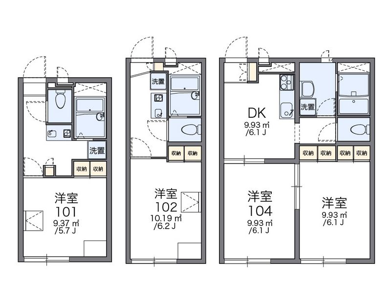 レオパレスクレール籠池 間取図