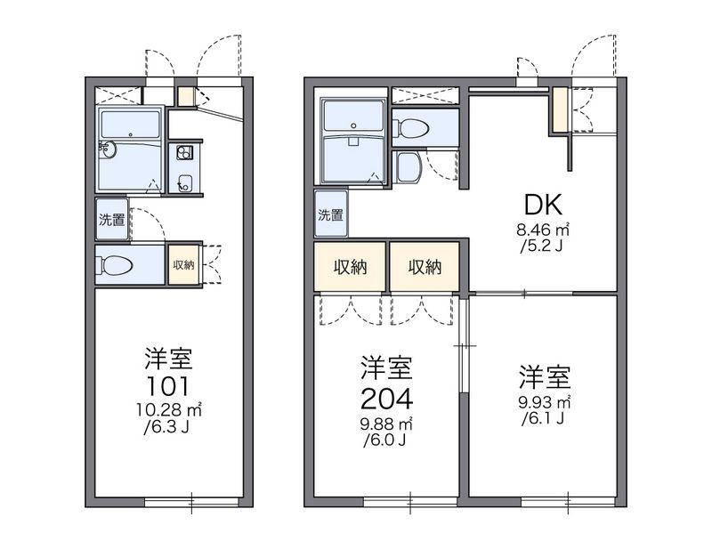 レオパレスＹＵＧＡＷＡＲＡ 間取図