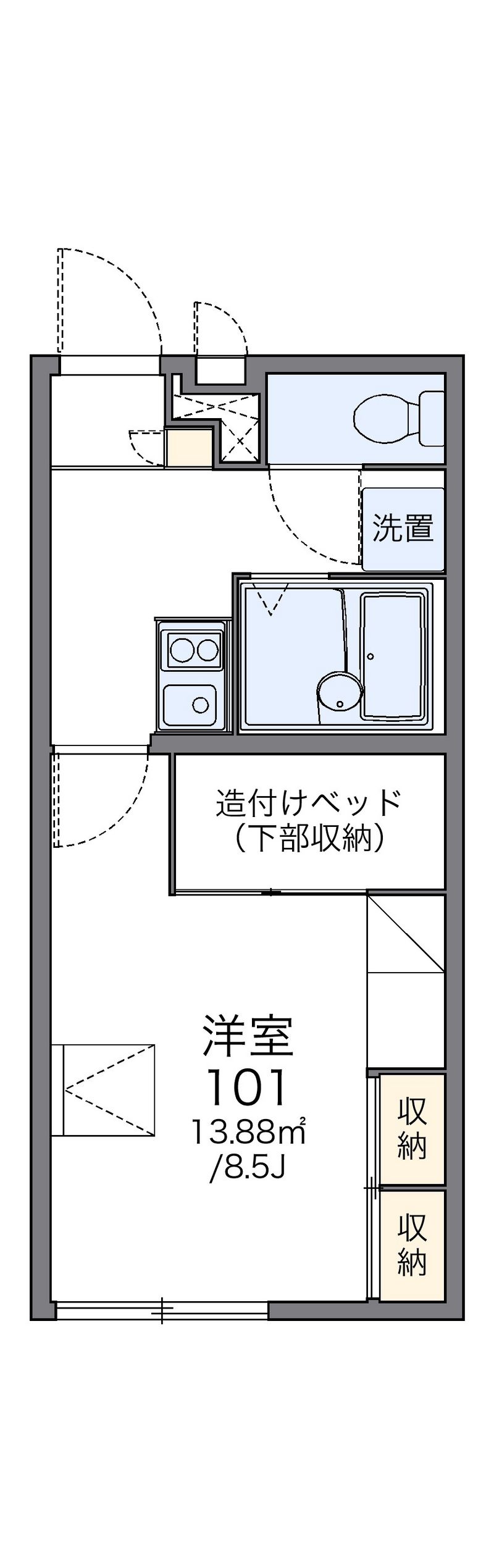 レオパレス若里Ⅰ 間取図