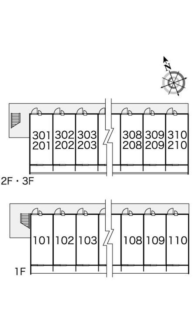 レオパレスこずわの森 間取配置図