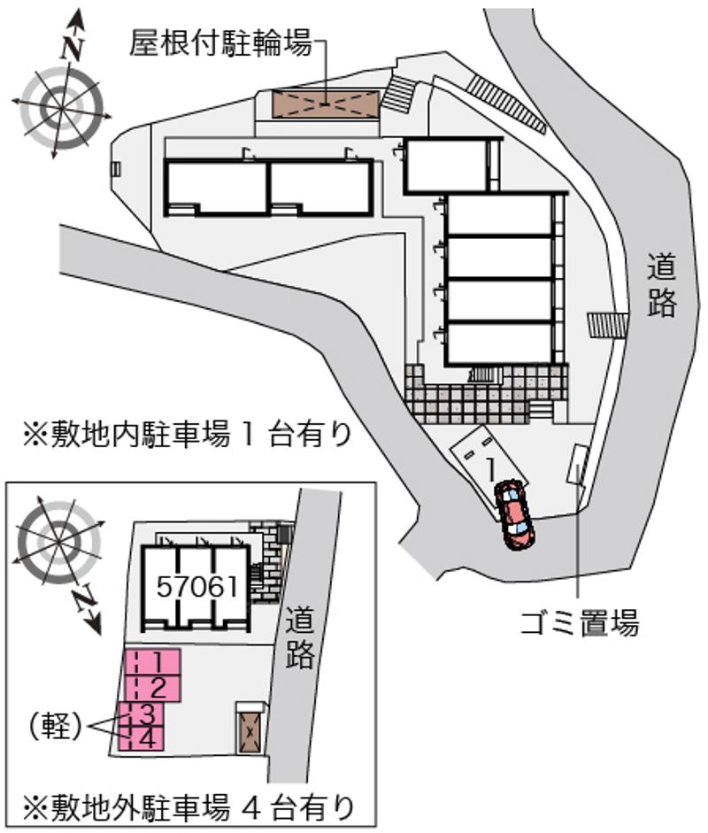 クレイノＢＬＵＥⅢ 駐車場