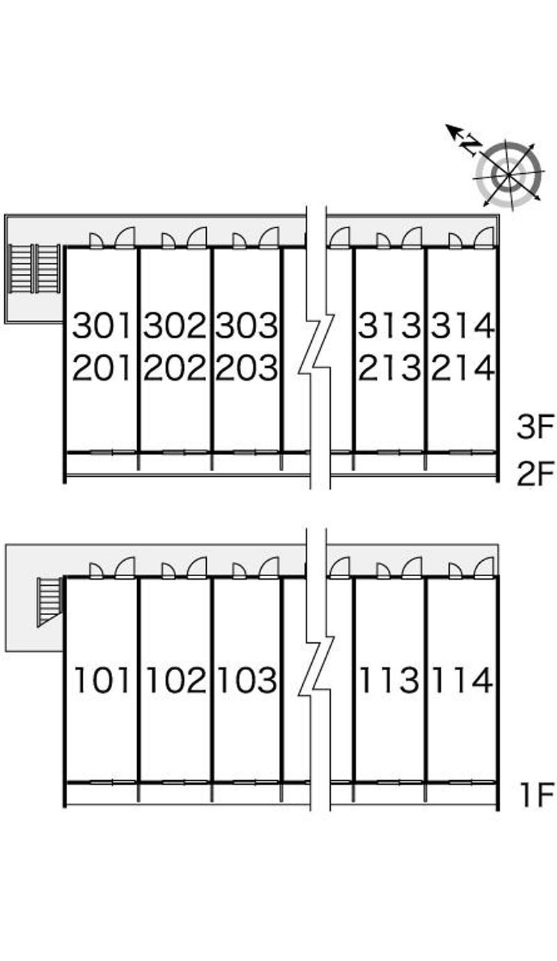 レオパレス横山Ａ 間取配置図