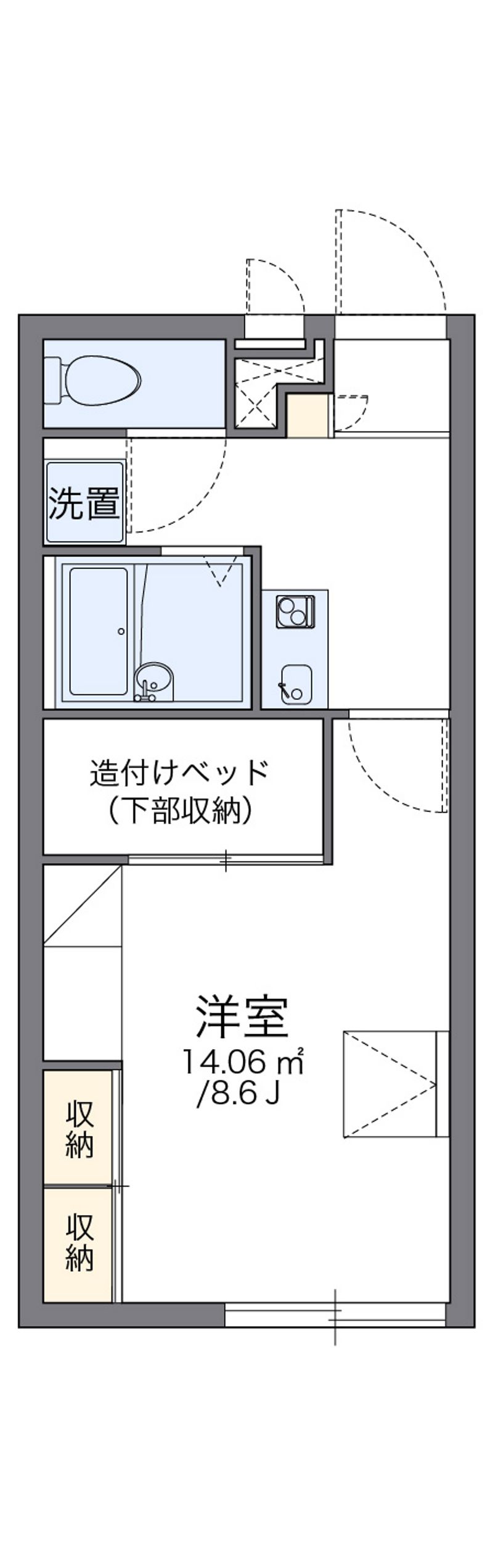 レオパレスドリーミー塩浜 間取図