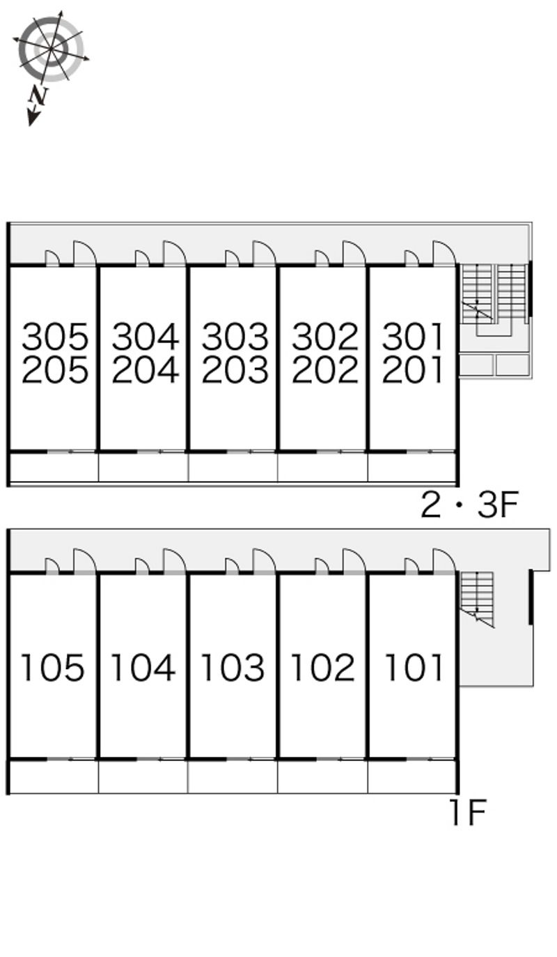 レオパレス三津屋北 間取配置図