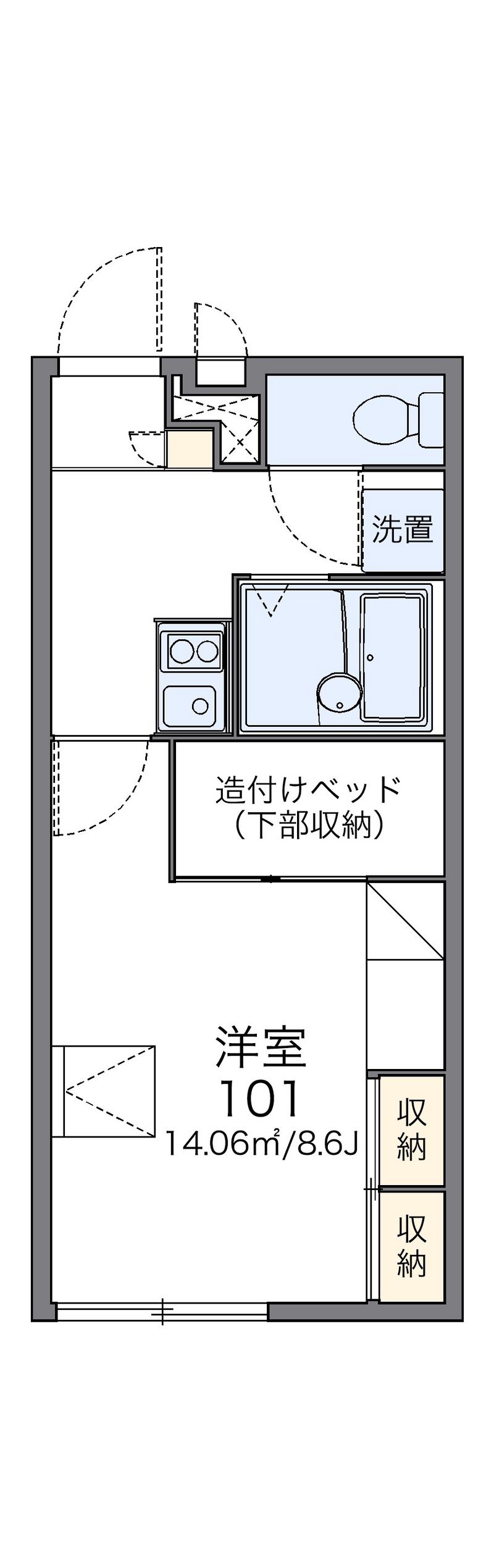 レオパレスシェソワ 間取図
