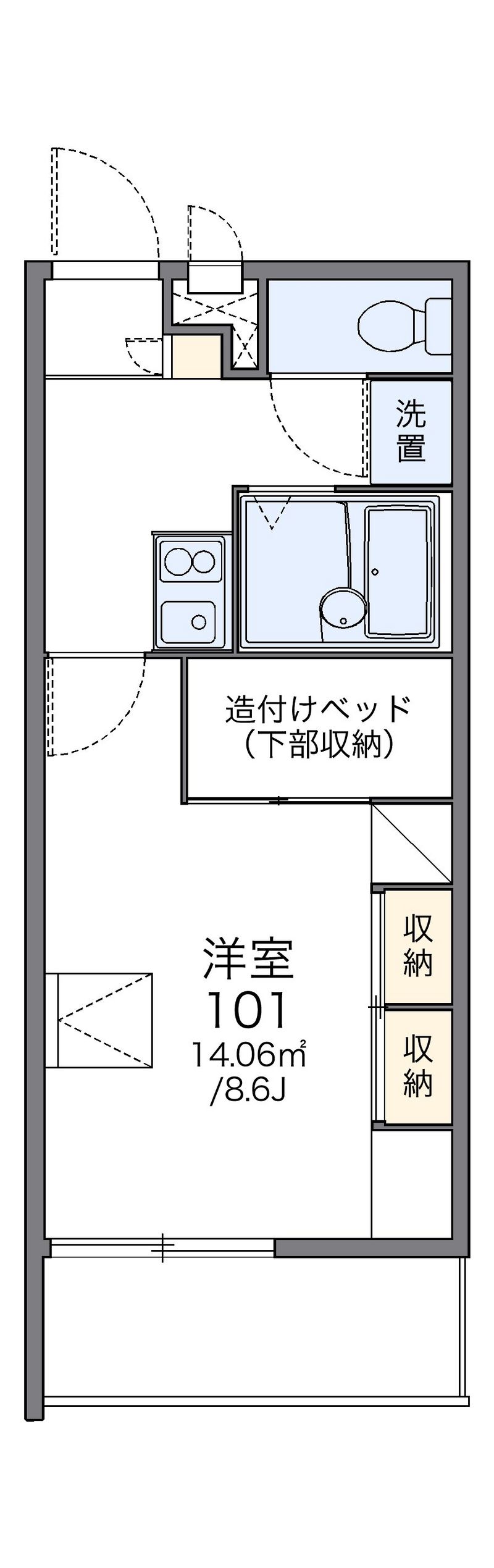 レオパレスプレミール東本浦 間取図