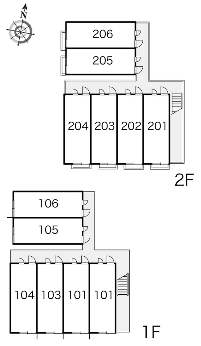 レオパレスグリーンローズ 間取配置図
