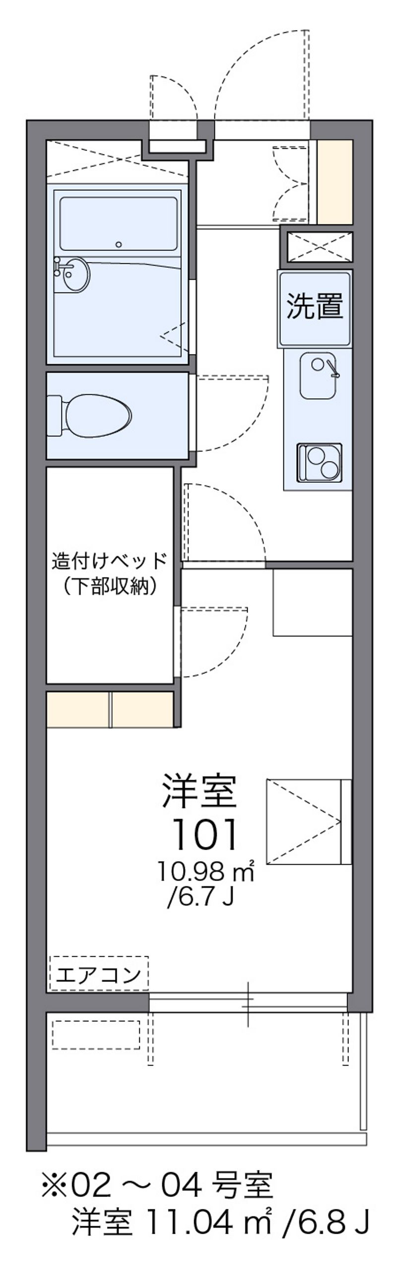 レオパレス大井町 間取図