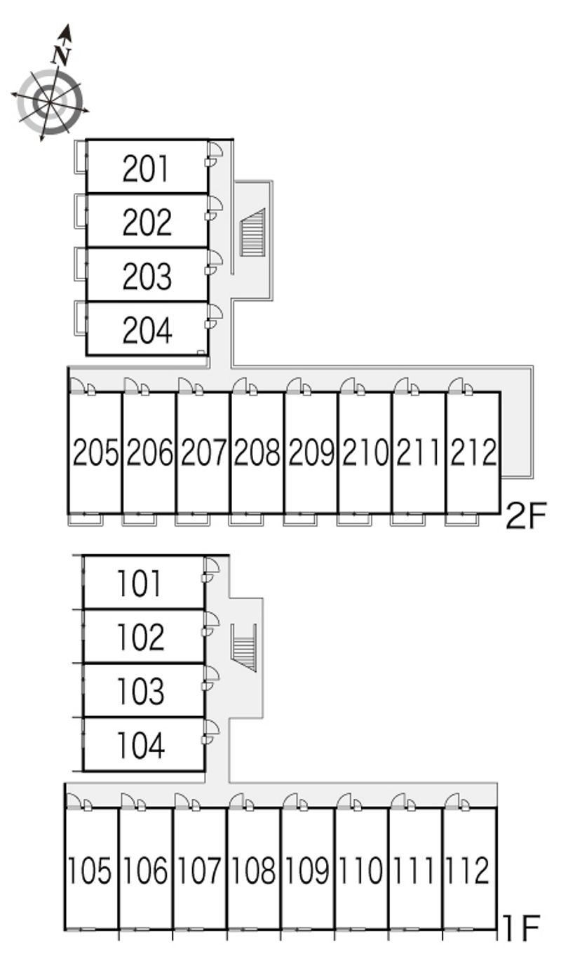 レオパレス南田園第２ 間取配置図