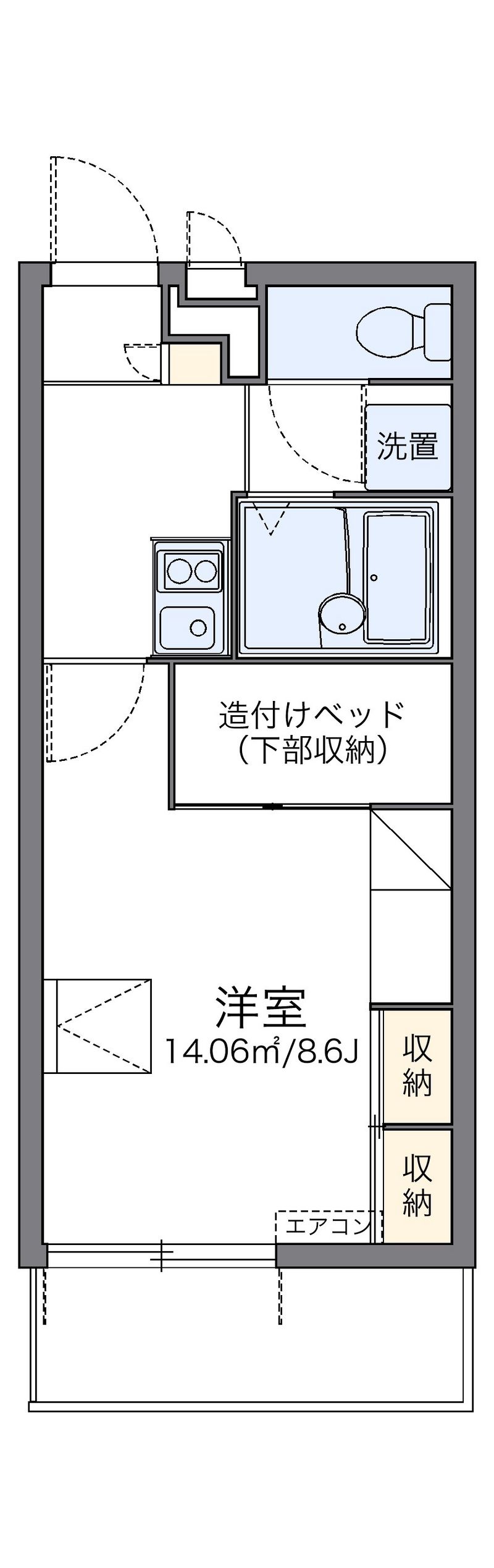 レオパレスライフワン 間取図