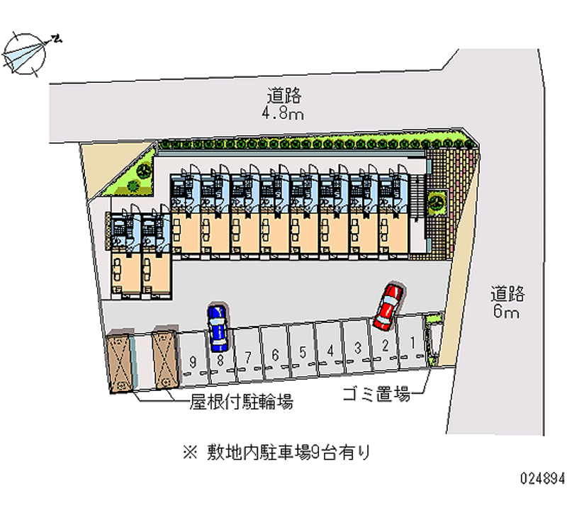 レオパレス三輪 月極駐車場