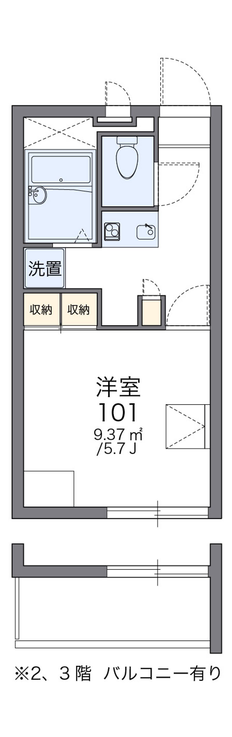 レオパレスバンダイ 間取図