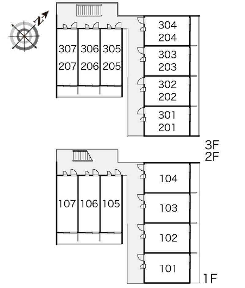 レオパレスグリーンリーブズ 間取り配置図