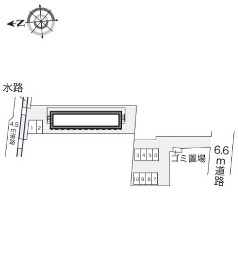 レオパレスホワイトグレー 駐車場