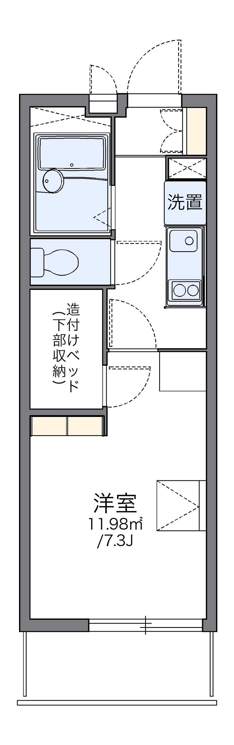 レオパレス水向 間取図