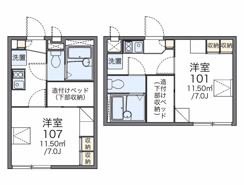 レオパレスアローハイム 間取図