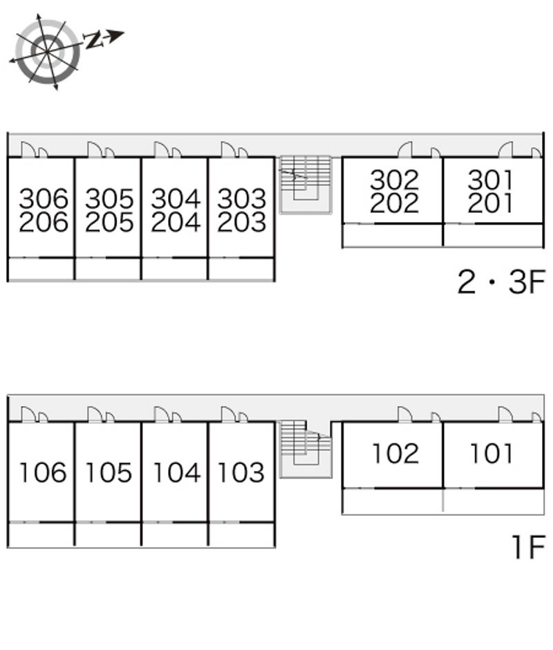 レオパレスセジュール新保 間取り配置図