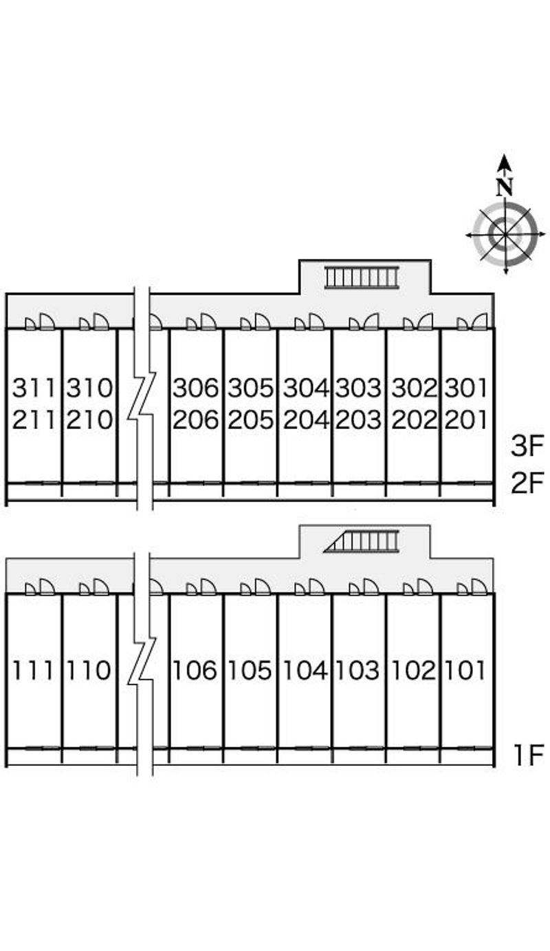 レオパレス見付山 間取配置図