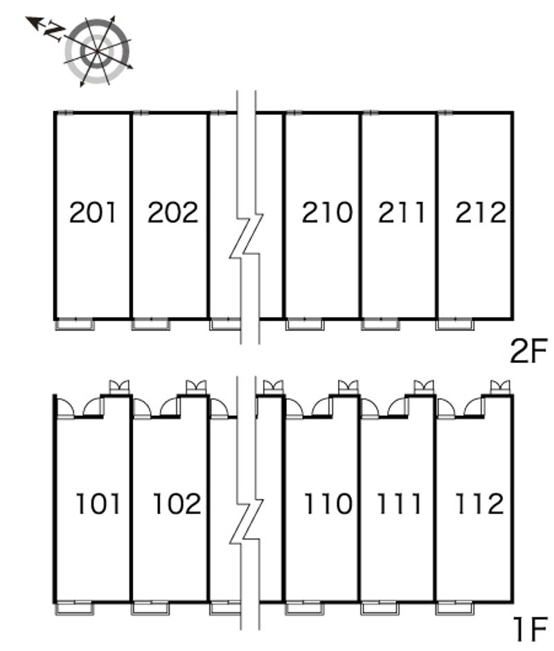 レオパレスビューハイツ 間取配置図