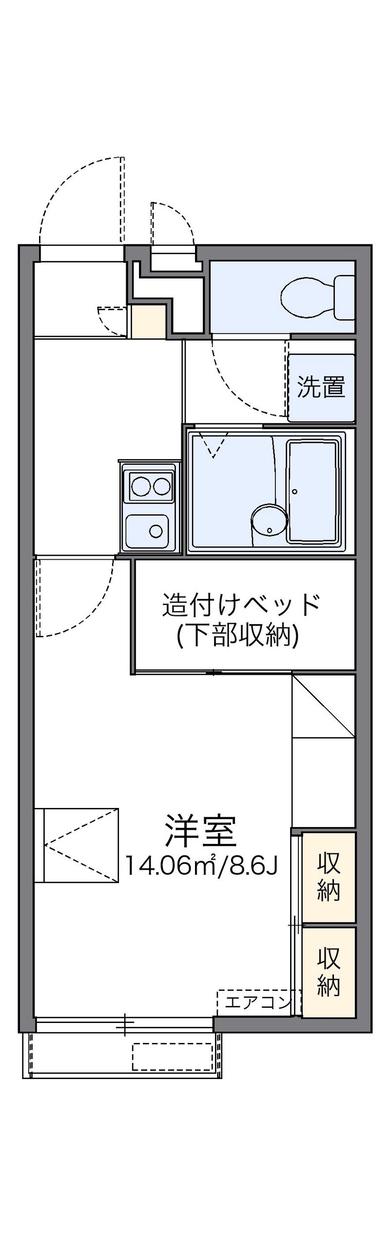 レオパレス弥生が丘 間取図