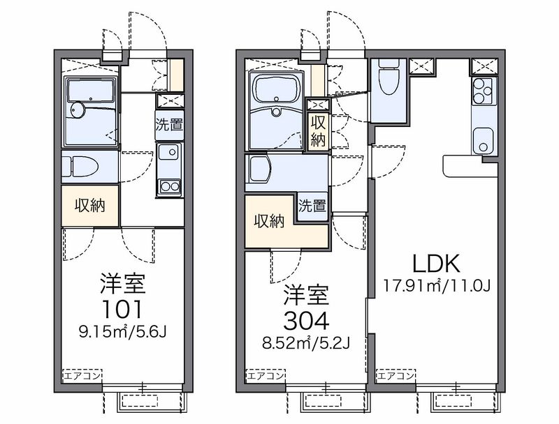 レオパレスアスムイ 間取図