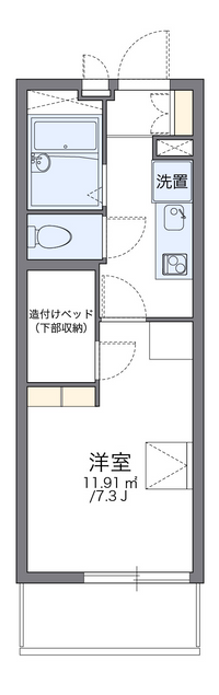 レオパレスドミール浜田 間取り図